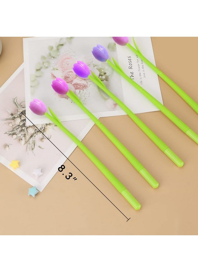 Yarachel - Color Changing Flower Pens Pack Of 30 Ballpoint Pens Creative Gel Ink Rollerball Pen For School Home Office Stationery Store Kids Girls Gift Black 0.38Mm (Tulip) - Image 1