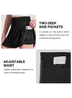 FitsT4 Sports Sports Girl'S Golf Skirt Adjustable Waist Active Tennis Skort Upf50+ Black  - Image 4