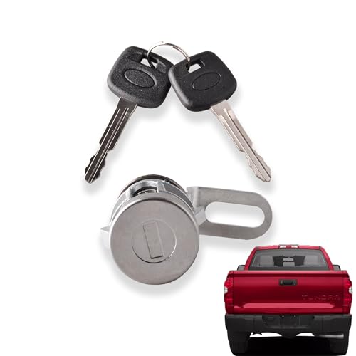 GrteRokky Tailgate Door Lock Cylinder&Key Compatible for Toyota Tundra 2014-2021 Tacoma 2016-2022 Back Rear Door Lock Cylinder Replace 69055-0C030 - Image 1