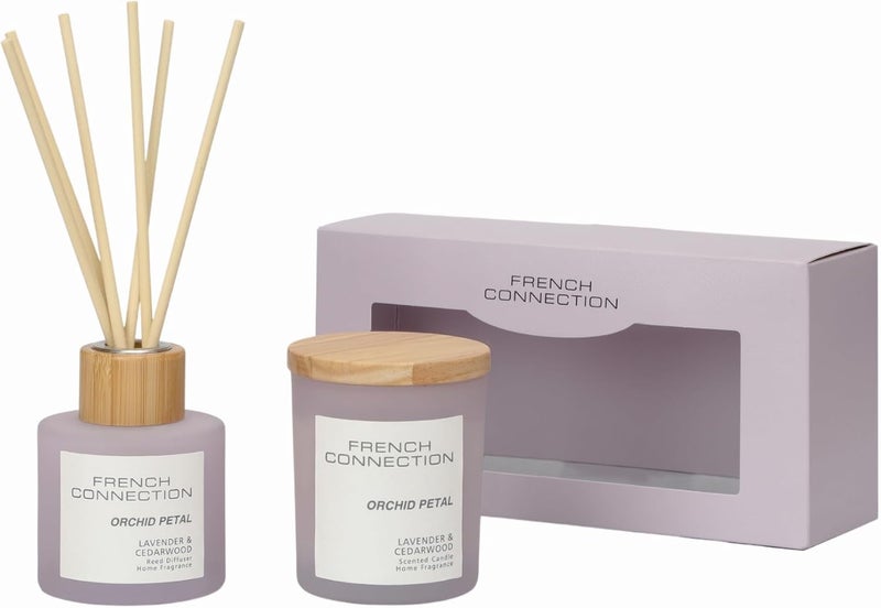 French Connection Orchid Petal Reed Diffuser & Candle Set - Image 3