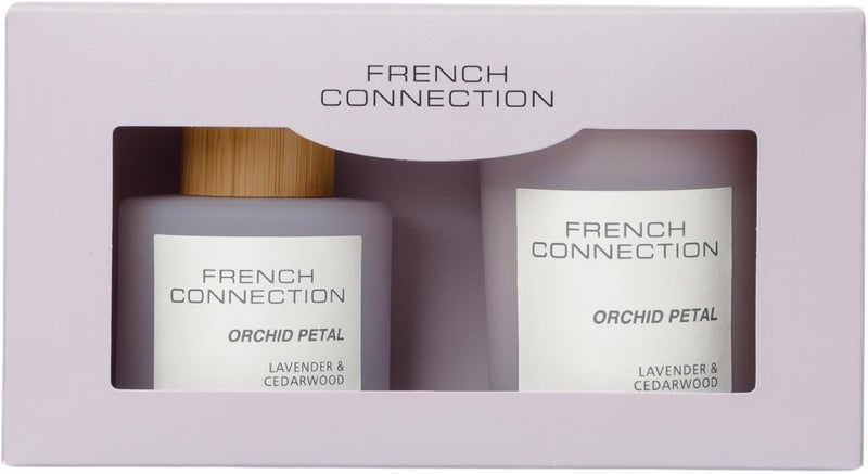 French Connection Orchid Petal Reed Diffuser & Candle Set - Image 2