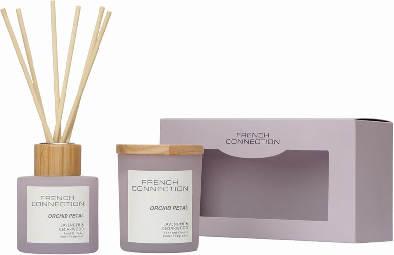 French Connection Orchid Petal Reed Diffuser & Candle Set - Image 1