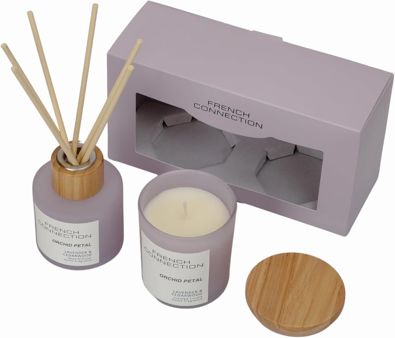 French Connection Orchid Petal Reed Diffuser & Candle Set - Image 4