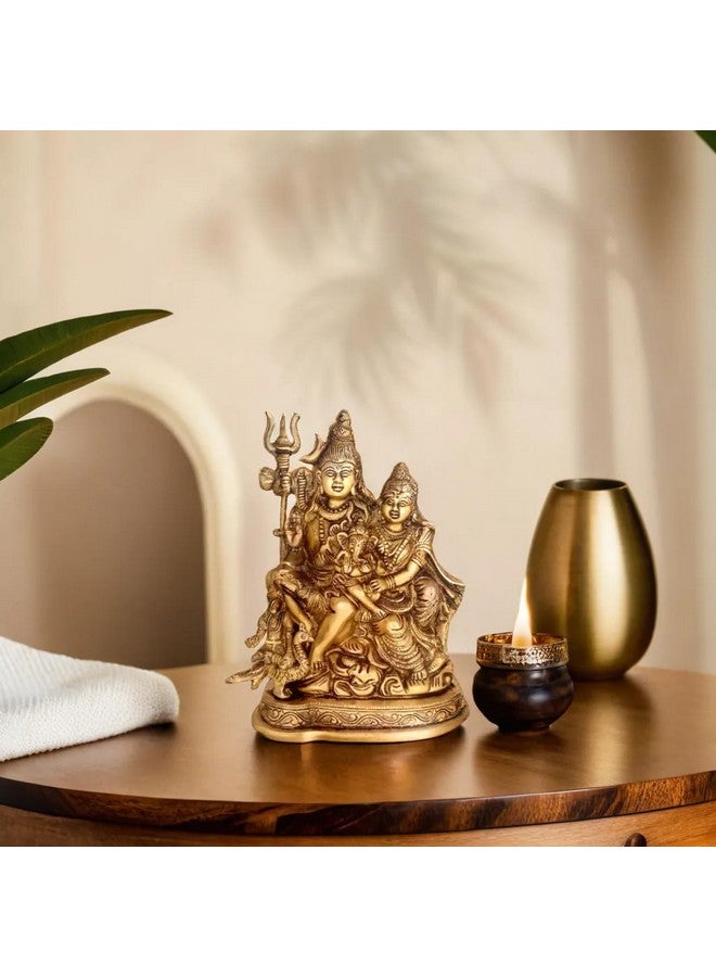 Kartique تمثال عائلة شيف من النحاس كارتك | تمثال شيف بارفاتي بتشطيب عتيق للمنزل، غرفة الصلاة، والديكور | ارتفاع التمثال 7.75 بوصة - Image 5
