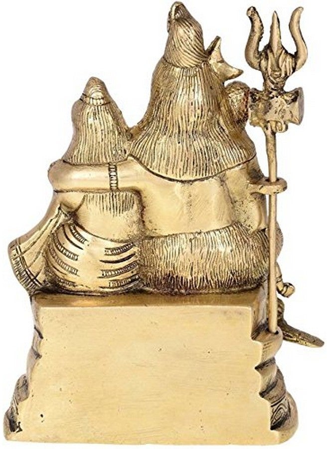 Kartique تمثال عائلة شيف من النحاس كارتك | تمثال شيف بارفاتي بتشطيب عتيق للمنزل، غرفة الصلاة، والديكور | ارتفاع التمثال 7.75 بوصة - Image 2