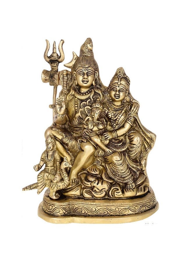Kartique تمثال عائلة شيف من النحاس كارتك | تمثال شيف بارفاتي بتشطيب عتيق للمنزل، غرفة الصلاة، والديكور | ارتفاع التمثال 7.75 بوصة - Image 3