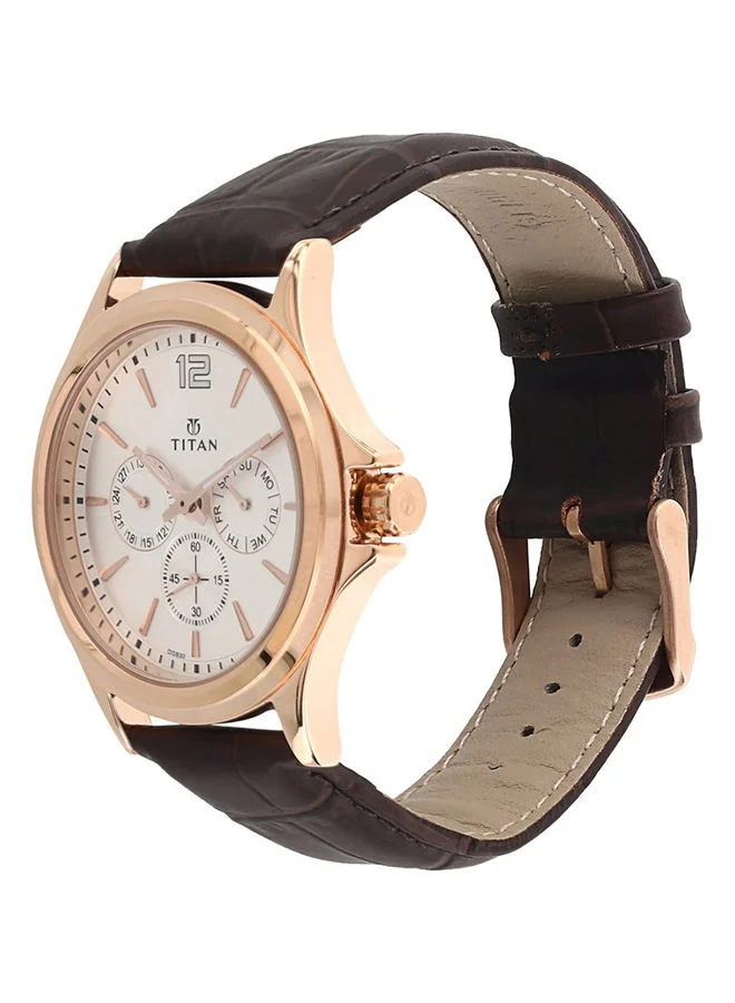 تيتان Leather Analog Wrist Watch 1698WL01