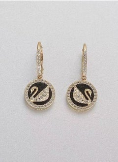 Generic Stone Studded Swan Pendant Earrings  - Image 4