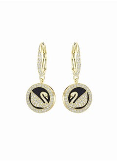 Generic Stone Studded Swan Pendant Earrings  - Image 1
