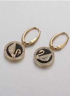 Generic Stone Studded Swan Pendant Earrings  - Image 3