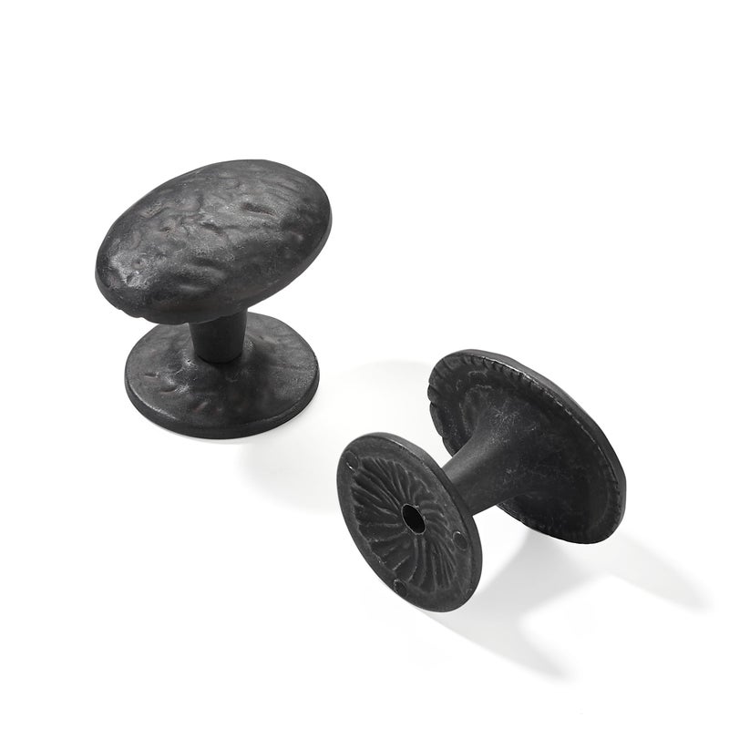 khtumeware 10 Pack Rustic Iron Cabinet Knobs 134 inch Center Cabinet Knobs Backplate Antique Black Hammered Vintage Kitchen Cabinet Handles Hardware for Dresser Drawers - Image 2