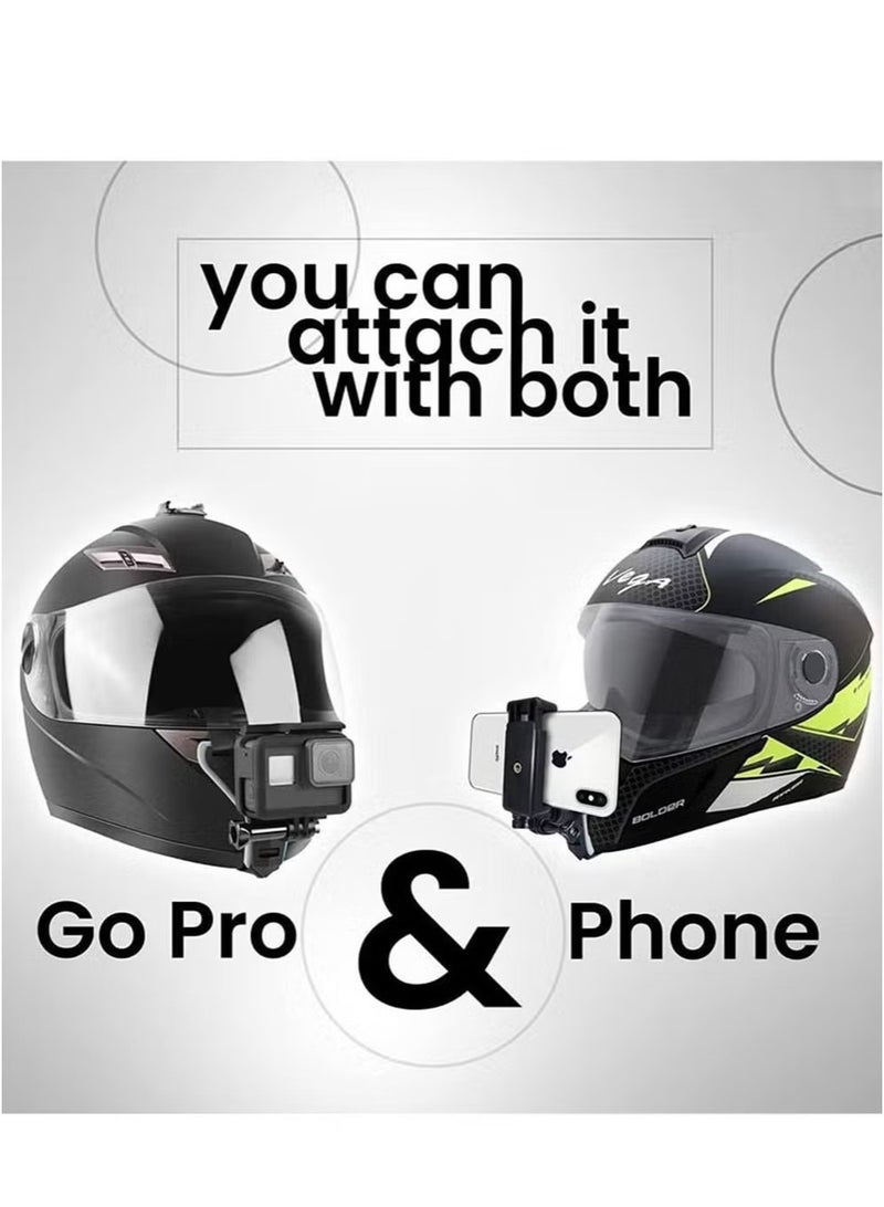 OMEVE Helmet Chin Mount for Mobile Phone and GoPro, Motorcycle Strap Holder for iPhone Samsung - Image 2