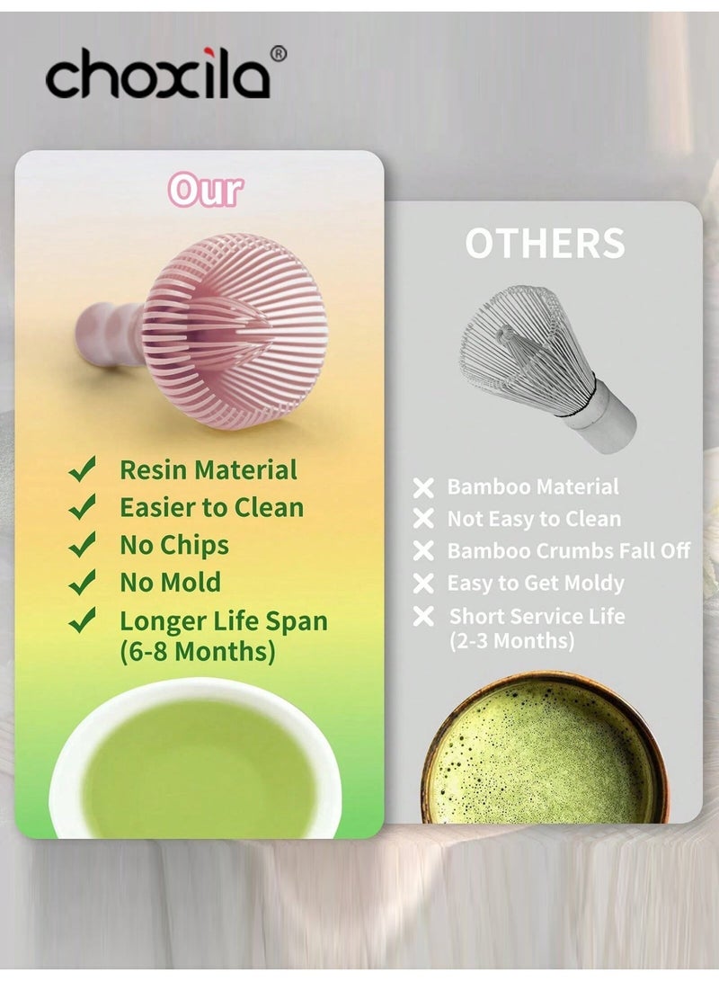 choxila 1pc Matcha whisk, Japanese Japanese tea whisk, tea brush, matcha accessories, matcha tools, resin material,   detachable, easy to clean, reusable powder whisk, suitable for matcha lovers, holiday gifts, for afternoon tea,   camping, cafes - Image 2