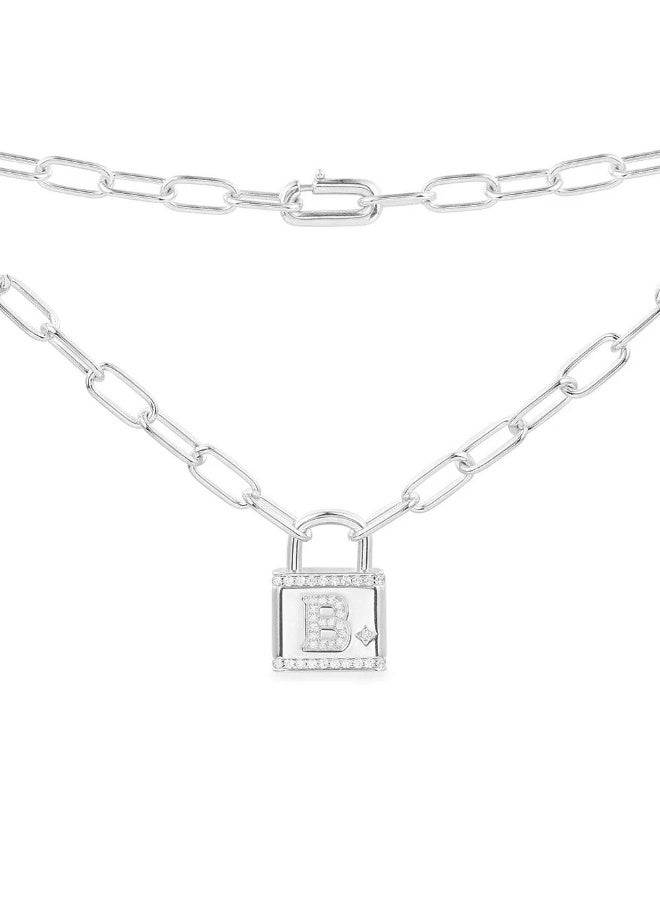 قلادة قفل على شكل حرف B