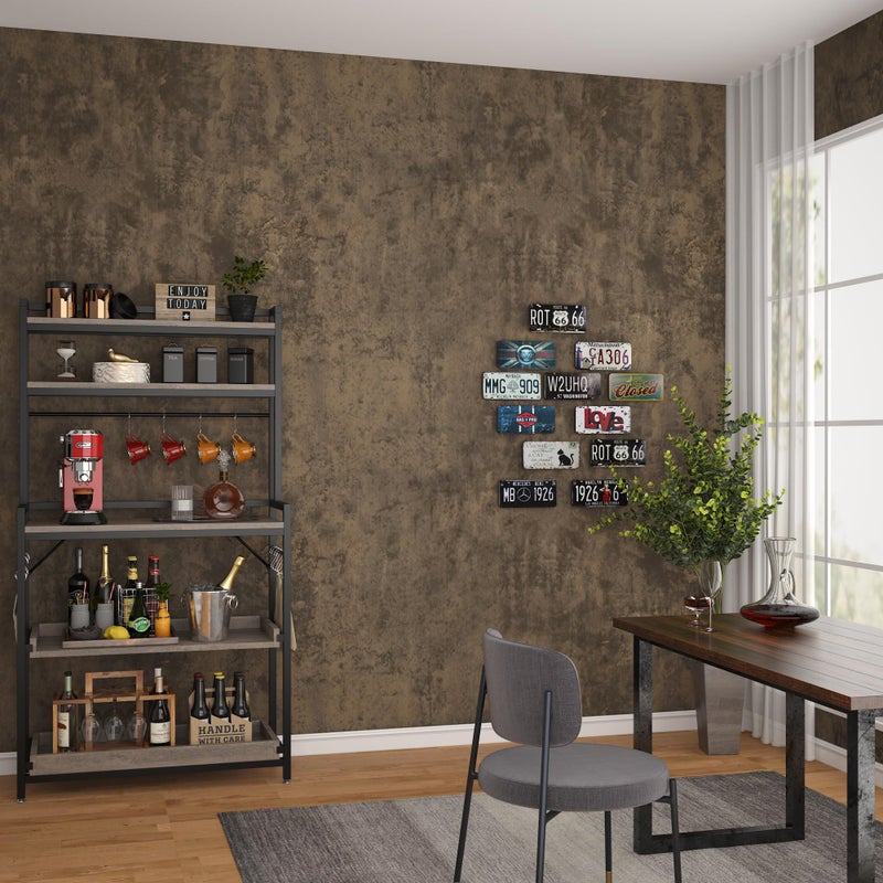 TOTIO Dark Brown Concrete Wallpaper Peel and Stick Brown Cement Contact Paper Vintage Industrial Wall Paper Roll 16x78inch Bubble-Free Design Matte Thicken Waterproof Self-Adhesive Vinyl Wall Sticker - Image 4