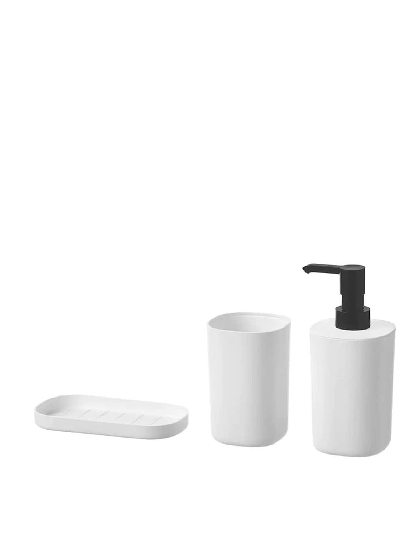 IKEA FRAKTA - 3-piece bathroom set: soap dispenser, toothbrush holder, soap drawer - Image 1