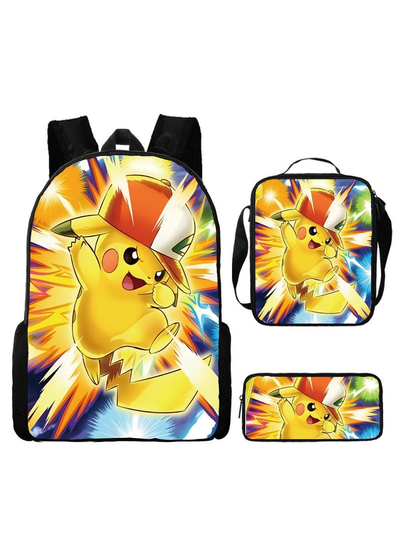 general 3-Piece Pokemon 3D Print Backpack Set - Image 1