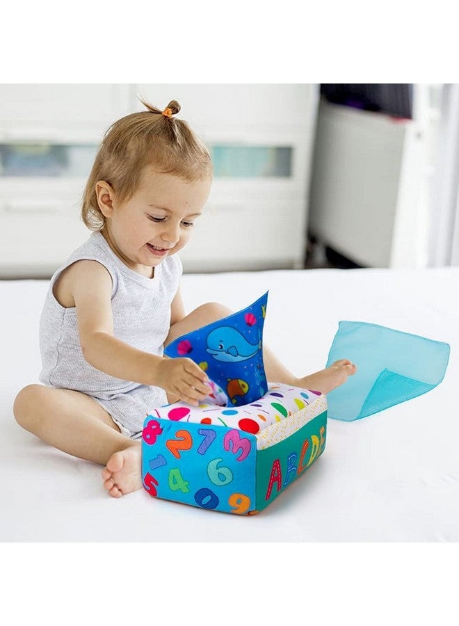 teytoy My First Baby Tissue Box, Soft Stuffed High Contrast Crinkle Montessori Square Sensory Toys Juggling Rainbow Dance Scarves For Toddler, Infants, Newborns And Kids Educational Preschool Learning - Image 5