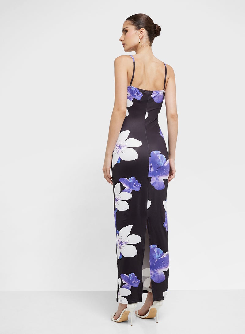 Ginger Floral Print Gown Dress - Image 2
