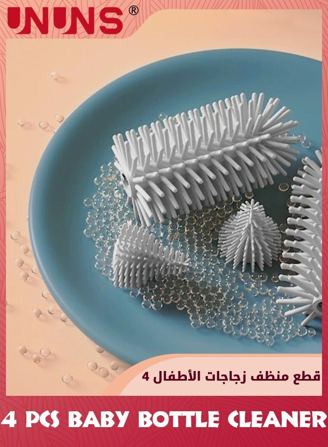 UNUNS Bottle Cleaning Brush Set With Standing Holder,Silicone Baby Cleaner Brushes,Teat Straw Feeding Brus,Cleaning Tools For Bottles,Sports Bottle,Vase,Orange - Image 4