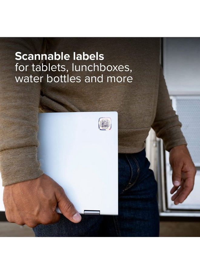 tile - Lost And Found Labels | Qr Scannable Labels For Laptops Water Bottles Pet Collars Kids Toys Headphones And More | Android And Ios Devices | Scratch Proof | Adhesive | 25 Labels - Image 1