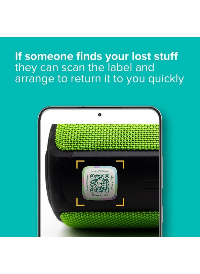tile - Lost And Found Labels | Qr Scannable Labels For Laptops Water Bottles Pet Collars Kids Toys Headphones And More | Android And Ios Devices | Scratch Proof | Adhesive | 25 Labels - Image 1