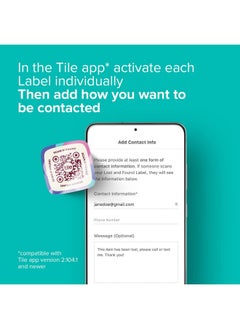 tile Lost And Found Labels | Qr Scannable Labels For Laptops Water Bottles Pet Collars Kids Toys Headphones And More | Android And Ios Devices | Scratch Proof | Adhesive | 25 Labels  - Image 4