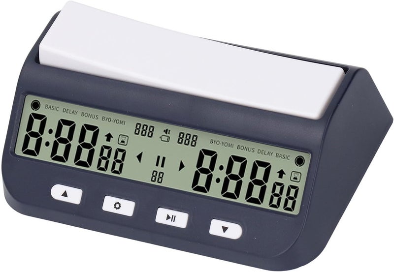 Digital Chess Clock Timer, Professional Electronic Board Game Timer with Advanced Timing Functions, Large Display, Portable Design, Tournament Compatible, 140x85x54mm - Image 4