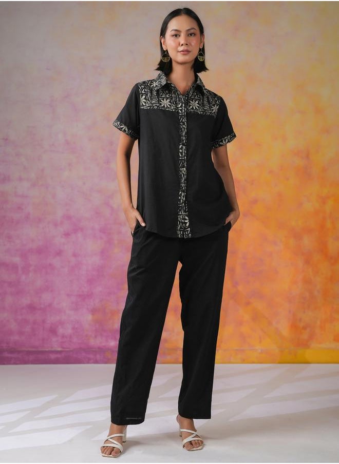 sanskrutihomes Printed Spread Collar Shirt and Pants Co-Ords by Styli  - Image 5