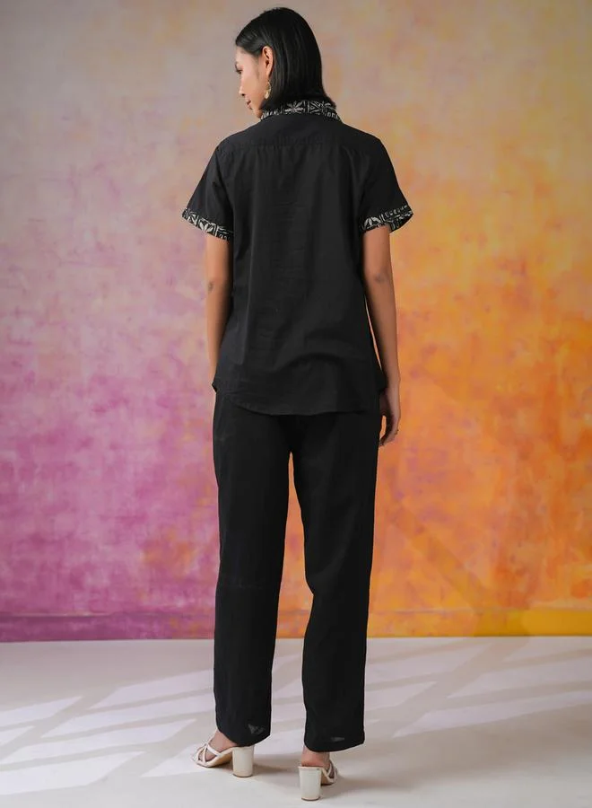 sanskrutihomes sanskrutihomes Printed Spread Collar Shirt and Pants Co-Ords