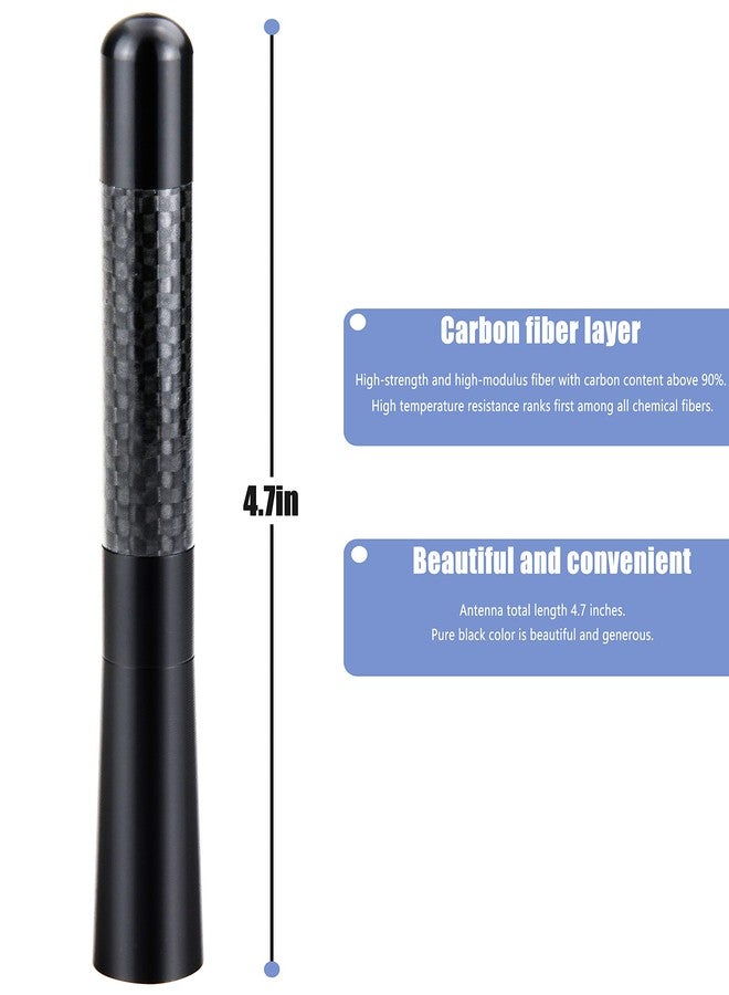Tecreddy StickyDeal Universal Car Antenna Mast Carbon Fiber Truck Vehicle Replacement Short Antenna 4.7 inch Compatible with Ford, Dodge, Jeep, Toyota, Nissan, Mazda - Image 2