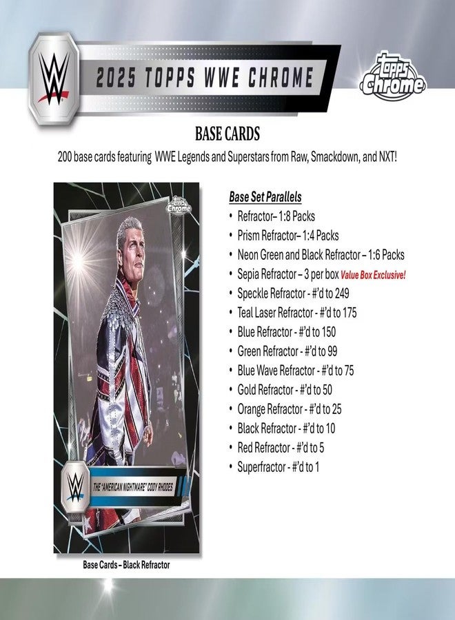 Topps 2025 توبس كروم WWE مصارعة 7-باك بلاستر صندوق بطاقات التداول - Image 4