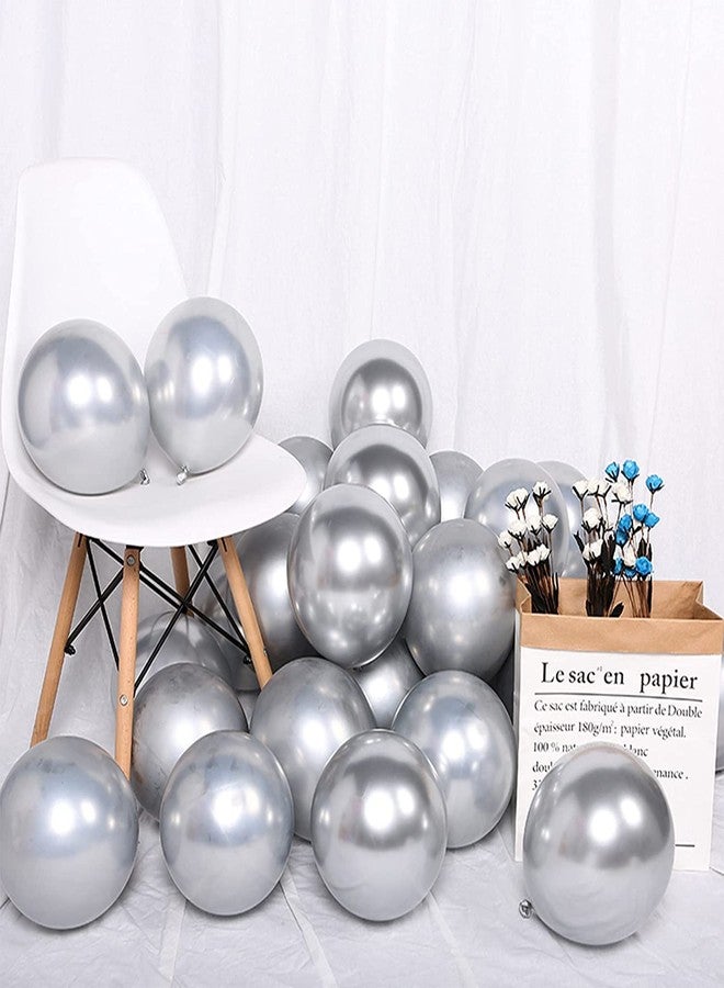 Flyloons 100 pcs Purple and Silver Chrome Balloons for Birthday decoration celebration Anniversary baby shower Girls Boys Men Women - Image 3