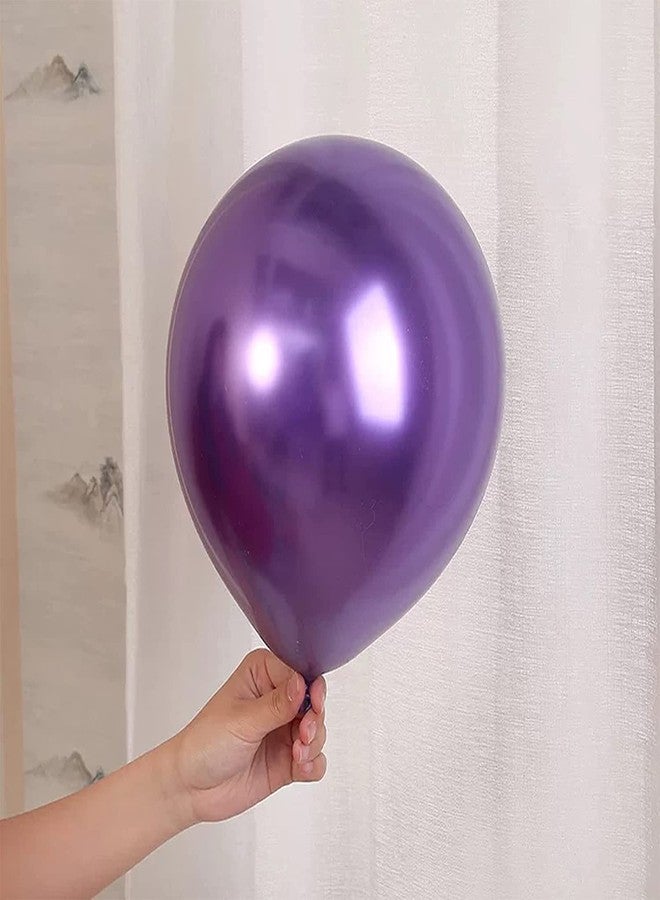 Flyloons 100 pcs Purple and Silver Chrome Balloons for Birthday decoration celebration Anniversary baby shower Girls Boys Men Women - Image 4
