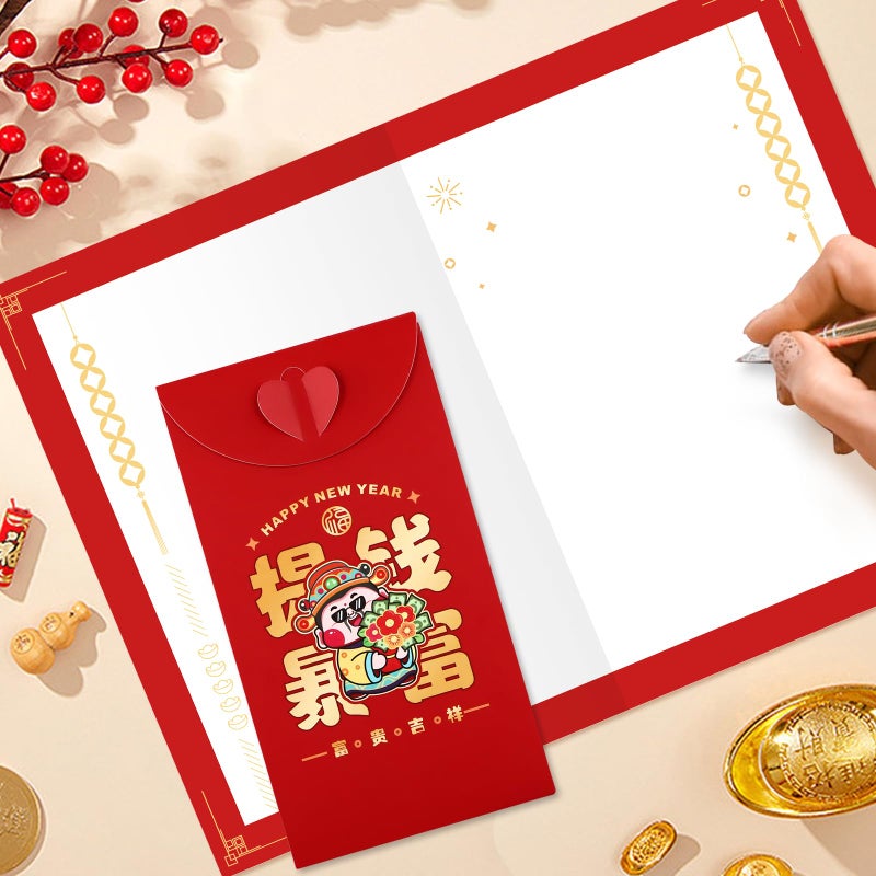 D4DREAM Lunar New Year Gift Set 2026, 3D Rotating Zodiac Sign Turntable Chinese New Year Greeting Card & Pop-Up Horse Red Money Envelope - Wish You Success & Luck - Image 5