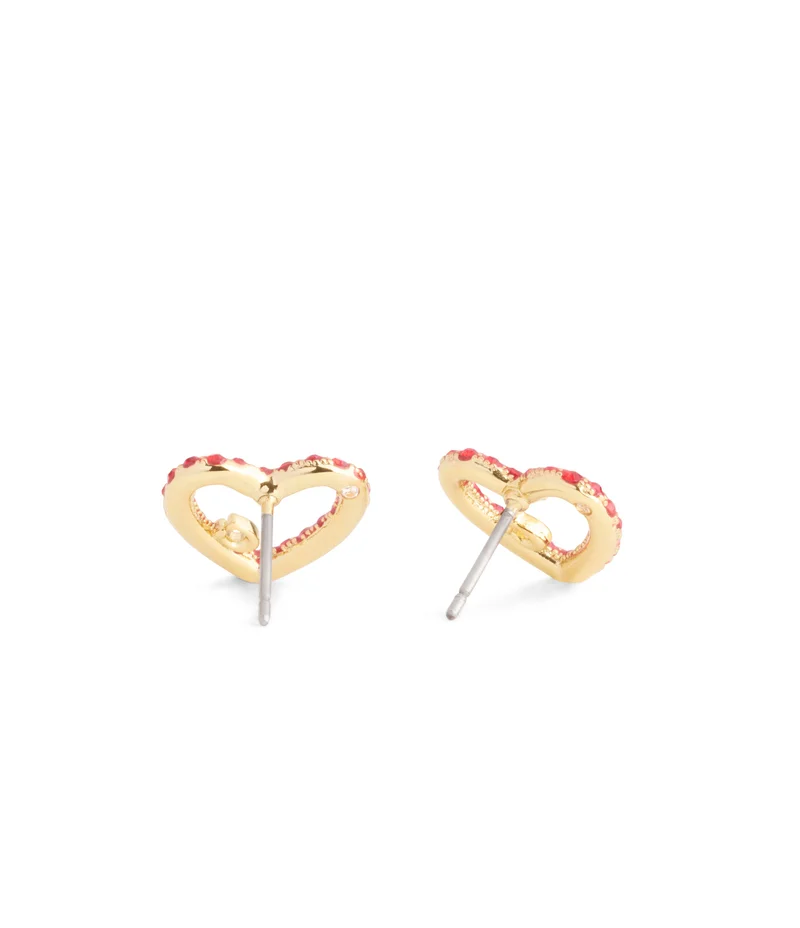 كوتش Signature Pavé Heart Stud Earrings