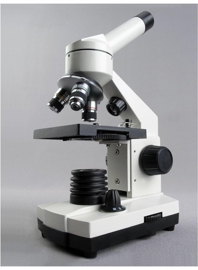 NAKXUS Microscope 40X-1000X Cordless LED Metal Frame Compound Microscope with Top & Bottom Lights - Image 2