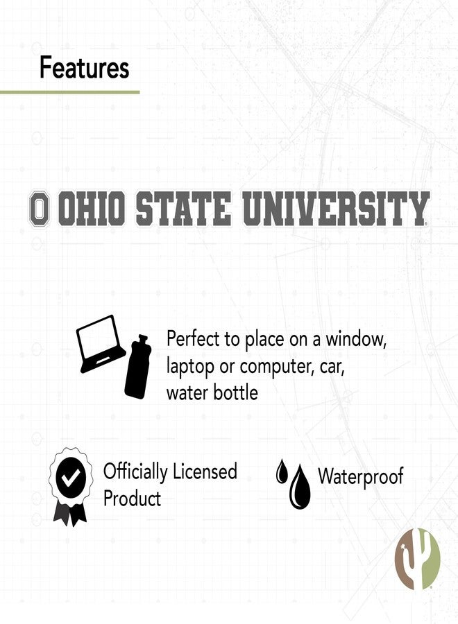 Desert Cactus The Ohio State University Sticker Buckeyes OSU Name Logo Vinyl Decal Laptop Water Bottle Car Scrapbook (15 Inch Sticker) - Image 4