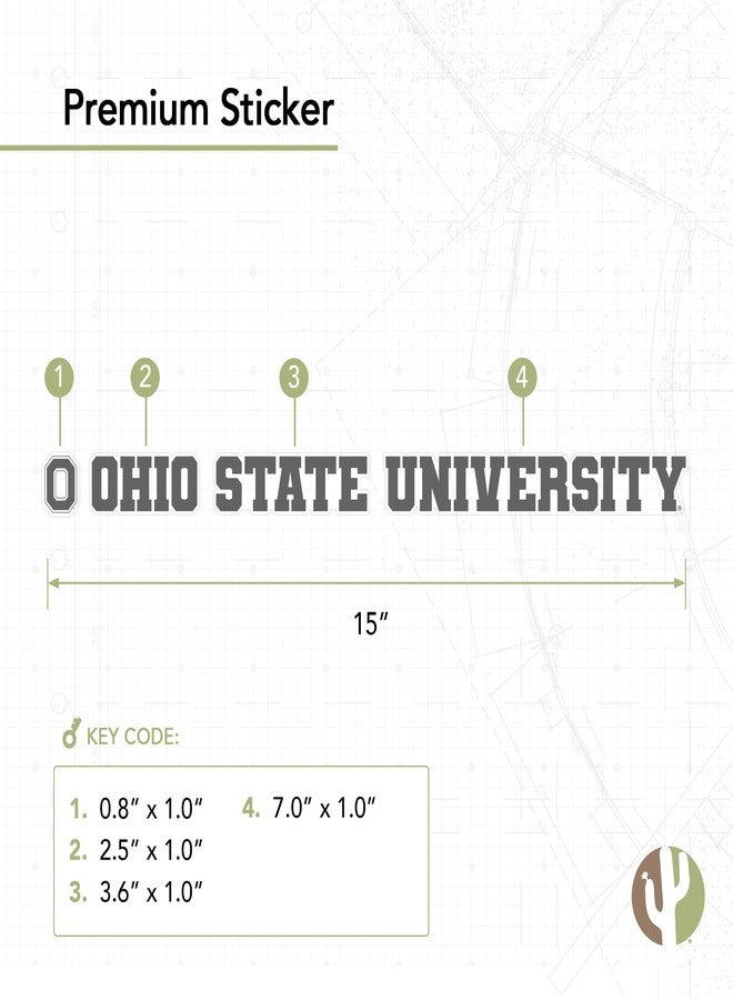 Desert Cactus The Ohio State University Sticker Buckeyes OSU Name Logo Vinyl Decal Laptop Water Bottle Car Scrapbook (15 Inch Sticker) - Image 2
