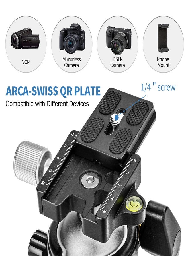 CAVIX Tripod Ball Head with 1/4" Arca Swiss Quick Release Plate Aluminium Tripod Ball Head Mount Large Ball - Image 4