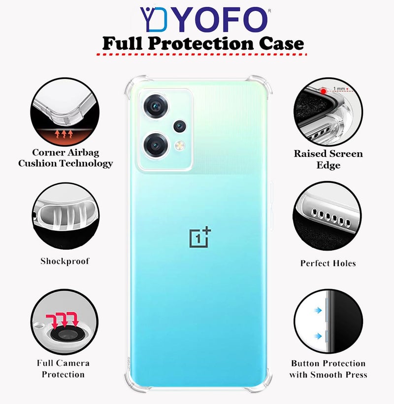 YOFO Back Cover for OnePlus Nord CE 2 Lite (5G) Transparent Soft TPU Case with Shockproof Corners - Image 2