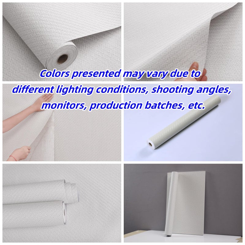 Haimin Fabric Wallpaper Textured Contact Paper (24in X 393in) Grasscloth Wallpaper Peel and Stick Faux Linen Wall Paper Waterproof Vinyl Self Adhesive (Light Gray) - Image 3