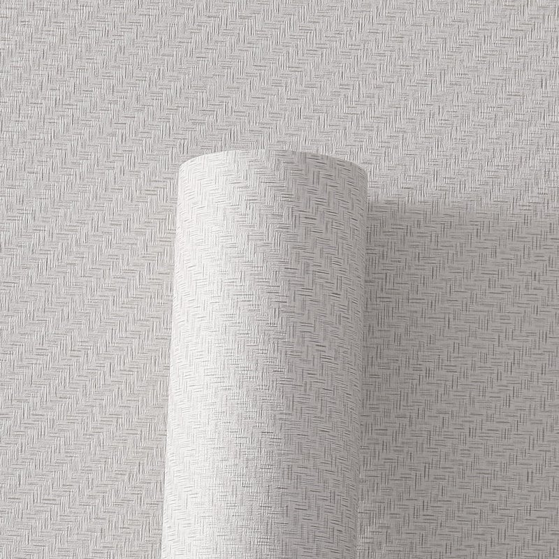 Haimin Fabric Wallpaper Textured Contact Paper (24in X 393in) Grasscloth Wallpaper Peel and Stick Faux Linen Wall Paper Waterproof Vinyl Self Adhesive (Light Gray) - Image 1
