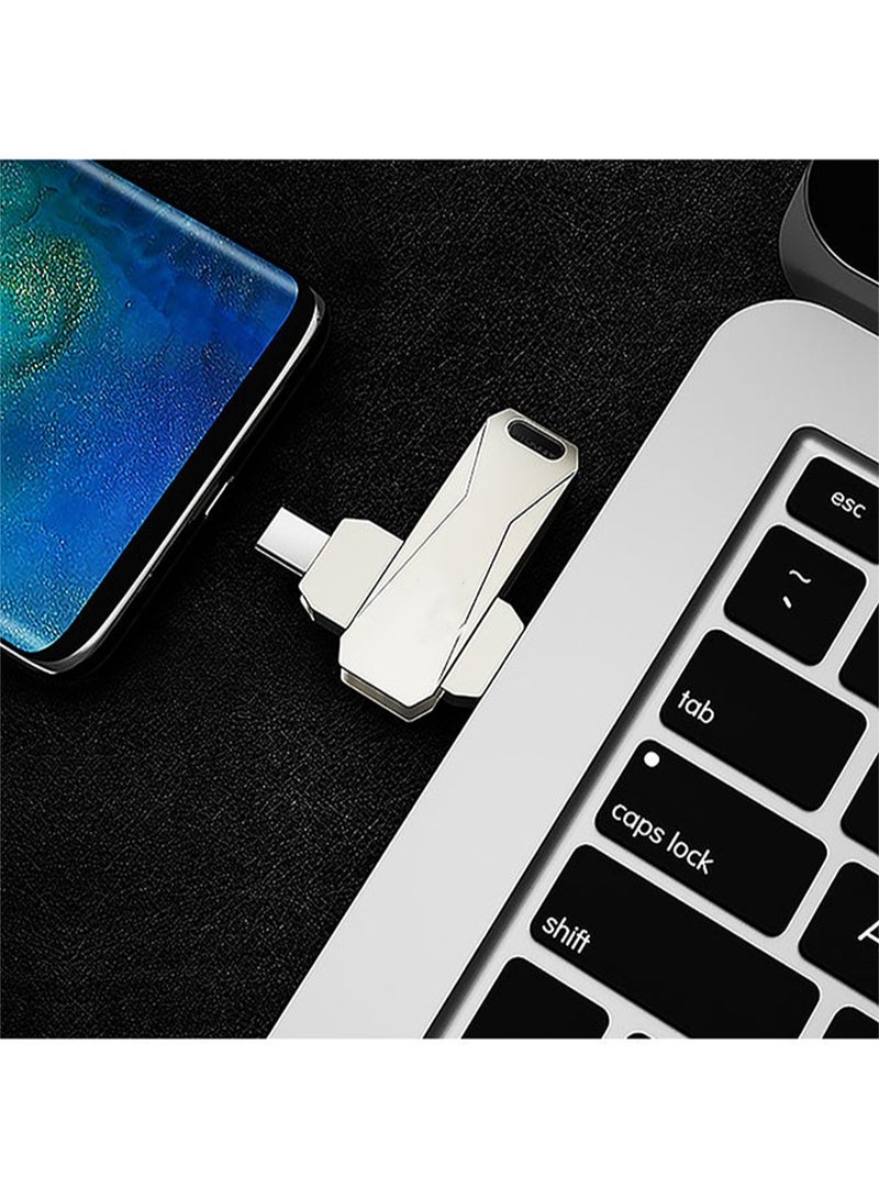 Silver Type-C Usb 64gb Dual-Interface Flash Drive Plug U782c_2, Dual-Use For Mobile Phones And Computers - Image 3