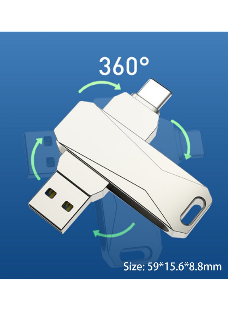 Silver Type-C Usb 64gb Dual-Interface Flash Drive Plug U782c_2, Dual-Use For Mobile Phones And Computers - Image 4