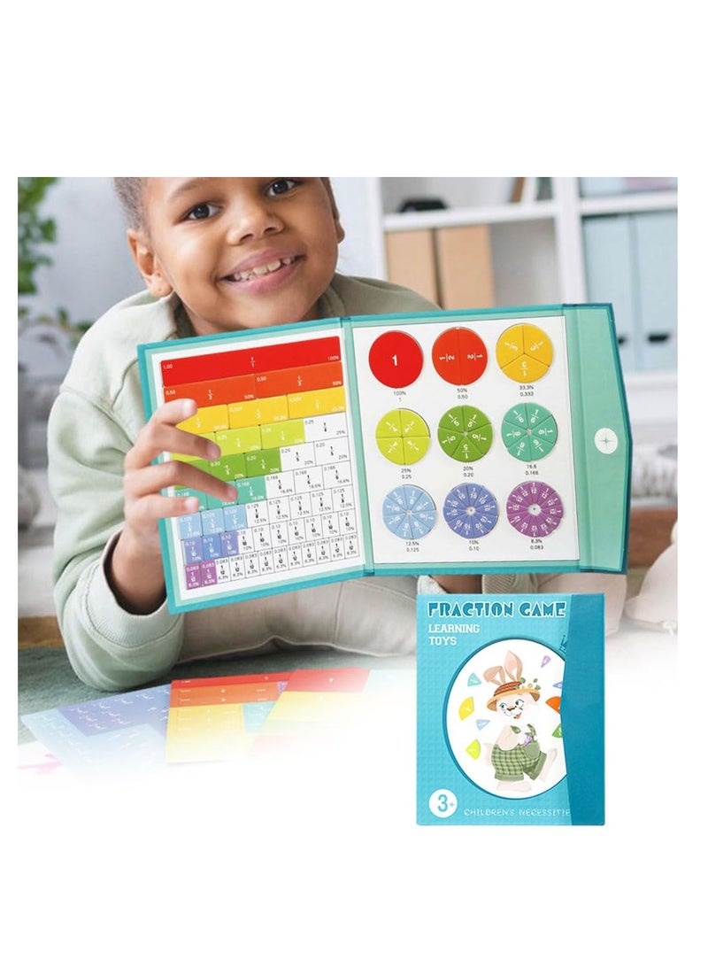 SYOSI Magnetic Fraction Educational Puzzle, 2024 New Magnetic Fraction Educational Puzzle, Montessori Division Board Math Counting Board, Math Fractions Manipulatives Educational (#A1) - Image 1