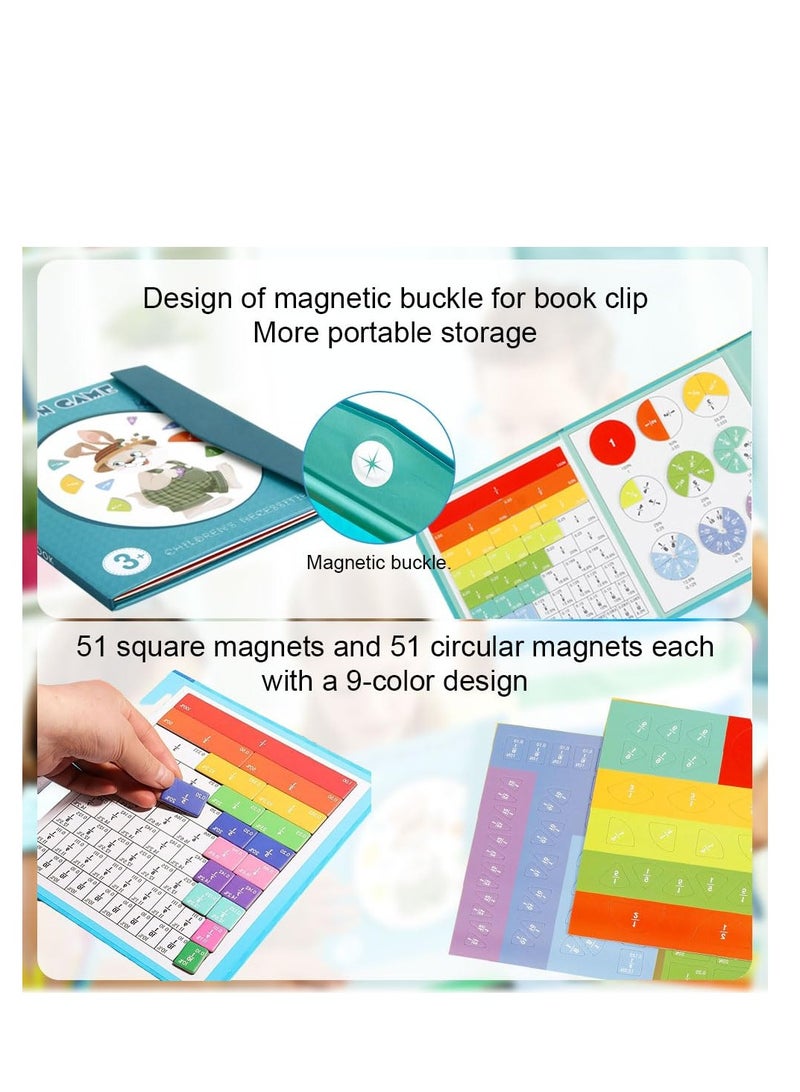 SYOSI Magnetic Fraction Educational Puzzle, 2024 New Magnetic Fraction Educational Puzzle, Montessori Division Board Math Counting Board, Math Fractions Manipulatives Educational (#A1) - Image 4