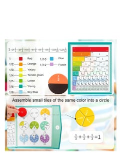 SYOSI Magnetic Fraction Educational Puzzle, 2024 New Magnetic Fraction Educational Puzzle, Montessori Division Board Math Counting Board, Math Fractions Manipulatives Educational (#A1)  - Image 3