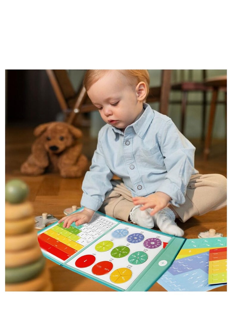 SYOSI Magnetic Fraction Educational Puzzle, 2024 New Magnetic Fraction Educational Puzzle, Montessori Division Board Math Counting Board, Math Fractions Manipulatives Educational (#A1) - Image 5