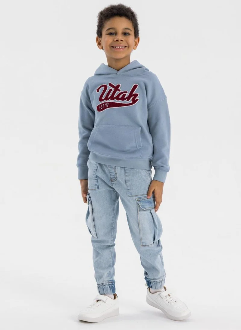 MINOTI Kids Boys Casual Hoodie with Front Print